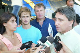 O governador do estado Germano Rigotto na abertura da 13º Colheita Oficial do Arroz. Autor: Nabor Goulart