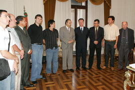 Chefe da Casa Civil, Alberto Oliveira, recebe o presidente da Corag, Irton Feller, e comitiva do Vale do Paranhana. Autor: Ivan de Andrade