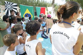 A Polícia Civil, através da Operação Estrela no Verão, realiza roteiro de atividades educativas para crianças no Litoral Norte. Autor: Itamar Aguiar