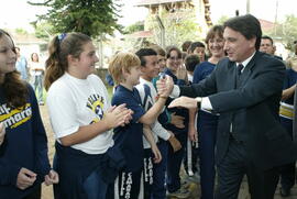 Germano Rigotto durante a inauguração da ampliação da Escola Estadual de Ensino Fundamental Felipe Camarão. Autor: Nabor Goulart