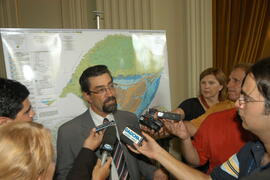Governador em exercício, Antônio Hohlfeldt, durante o lançamento do Mapa Hidrogeológico do Rio Grande do Sul. Autor: Paulo Dias