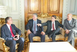 Germano Rigotto em audiência com governadores da região sul: Roberto Requião, José Orcírio dos Santos e Luiz Henrique da Silveira. Autor: Jefferson Bernardes