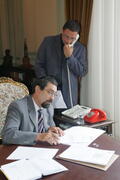 Governador em exercício, Antônio Hohlfeldt, durante reunião com presidente da Fepam, Claudio Dilda, sobre gestão ambiental. Autor: Ivan de Andrade