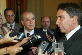 Germano Rigotto recebe a visita do ex-governador Leonel Brizola. Autor: Nabor Goulart
