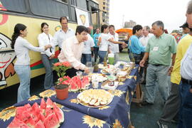 Secretário da Agricultura e Abastecimento, Odacir Klein, e o presidente da Emater, Caio Rocha, participam da abertura oficial da 24ª edição das Feiras do Litoral Norte. Autor: Itamar Aguiar