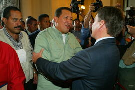 Governador do estado Germano Rigotto recebe a visita do Presidente da Venezuela, Hugo Chávez. Autor: Nabor Goulart