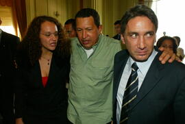 Germano Rigotto recebe o Presidente da Venezuela, Hugo Chávez. Autor: Nabor Goulart
