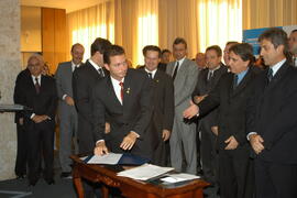 Posse da nova diretoria do Banrisul – diretor-presidente Fernando Lemos. Autor: Paulo Dias