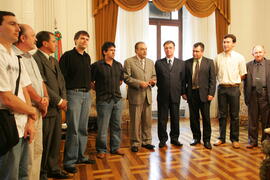 Chefe da Casa Civil, Alberto Oliveira, recebe o presidente da Corag, Irton Feller, e comitiva do Vale do Paranhana. Autor: Ivan de Andrade