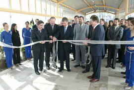 Germano Rigotto durante solenidade de inauguração da fábrica de cigarros da Souza Cruz. Autor: Nabor Goulart