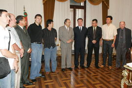 Chefe da Casa Civil, Alberto Oliveira, recebe o presidente da Corag, Irton Feller, e comitiva do Vale do Paranhana. Autor: Ivan de Andrade