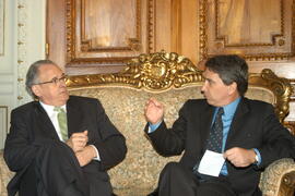 Germano Rigotto em audiência com ministro Nelson Jobim, presidente do Tribunal Superior Eleitoral (TSE). Autor: Paulo Dias