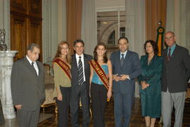 Governador Germano Rigotto recebe o prefeito de Alegrete José Rubens Pillar e as soberanas da III Fenegócios. Autor: Paulo Dias