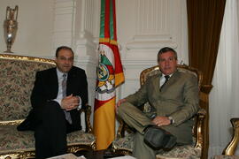 Chefe da Casa Civil, Alberto Oliveira, durante audiência com o prefeito de Bento Gonçalves, Alcindo Gabrielli. Autor: Ivan de Andrade