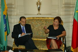 Alberto Oliveira em audiência com Maria Augusta Feldman. Autor: Nabor Goulart