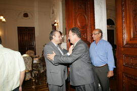 Chefe da Casa Civil, Alberto Oliveira, durante audiência com o prefeito de Sananduva, Itamar Antônio Camozzato, e o secretário dos Transportes, Alexandre Postal. Autor: Ivan de Andrade