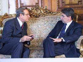 Germano Rigotto recebe o governador do estado de Alagoas, Ronaldo Lessa. Autor: Ivan de Andrade