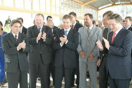 Germano Rigotto durante solenidade de inauguração da fábrica de cigarros da Souza Cruz. Autor: Nabor Goulart